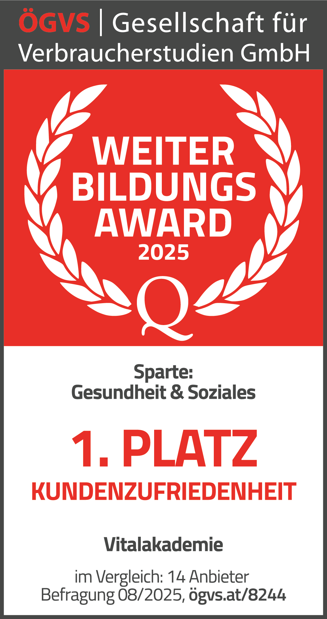 Vitalakademie ÖGVS Weiterbildungsaward